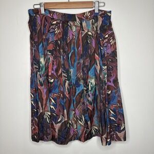 Peruvian Connection Pleated Skirt 10 Fall Dark Fairy Purple Lined Pockets A Line